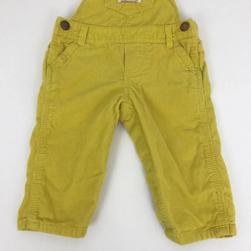 Oshkosh B’Gosh 1990’s Vintage Yellow Corduroy Overalls Kids Size 6 Months